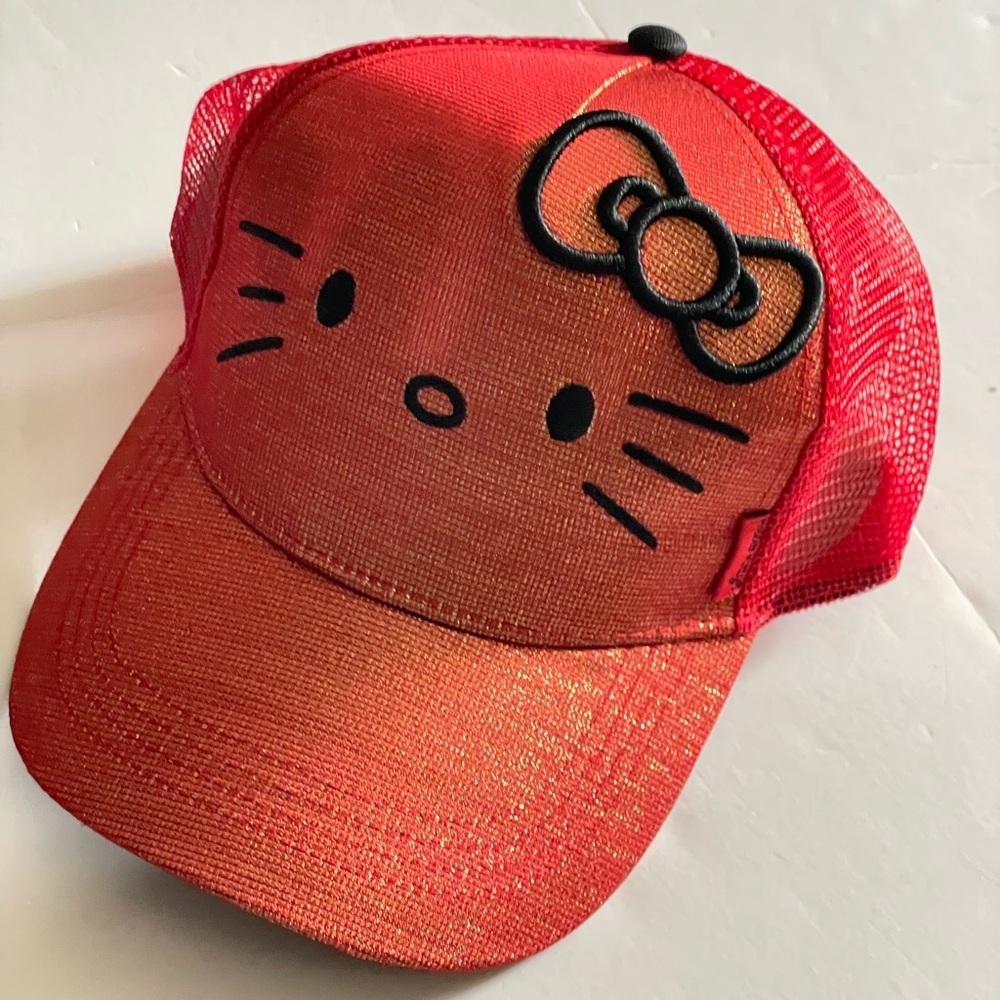 NWT Hello Kitty by Sanrio 2025 Red Glittering Baseball Adjustable Hat Cap